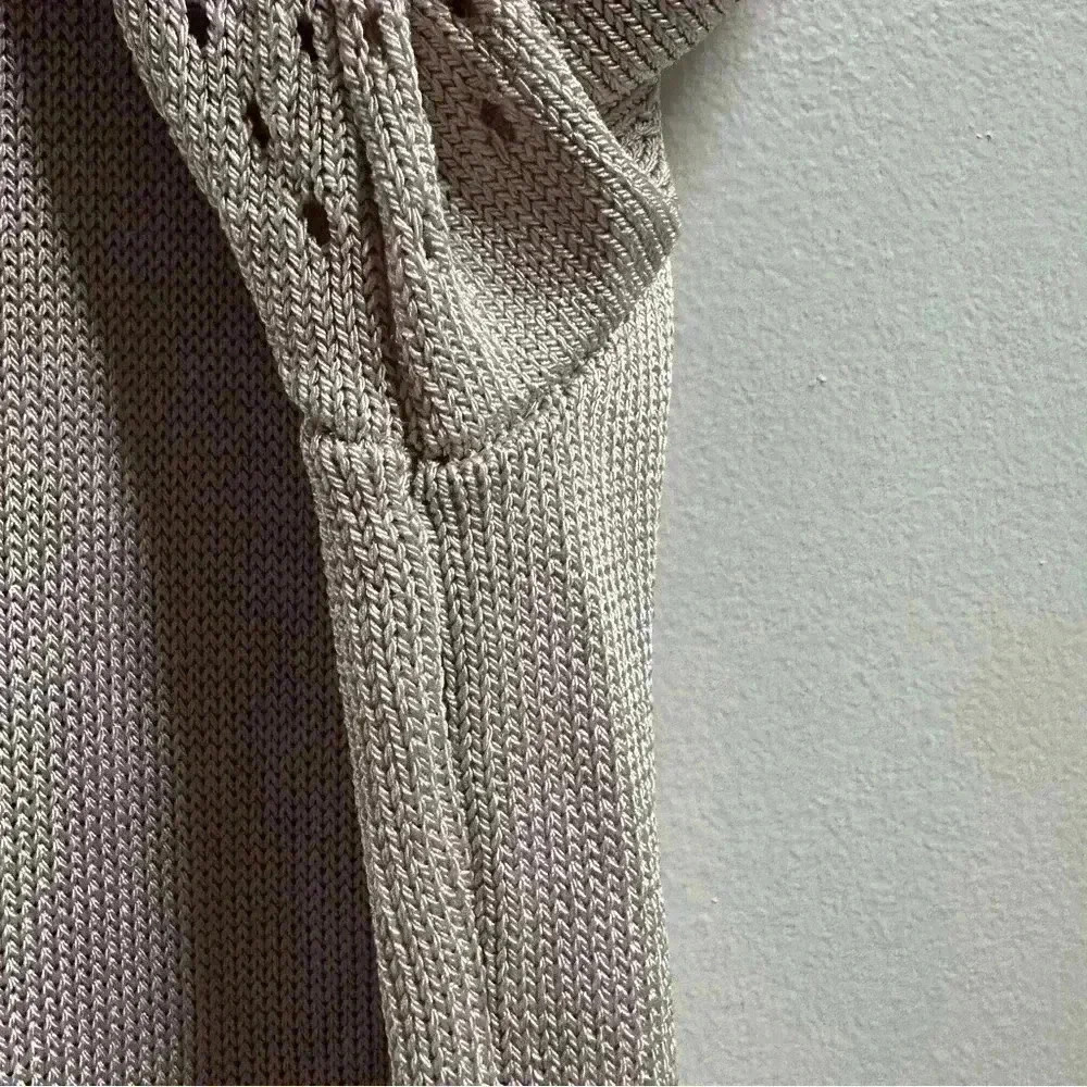 COS Women’s Short Sleeve Knit Summer Sweater‎ Beige Cream Cutout Minimalist M - Picture 5 of 7